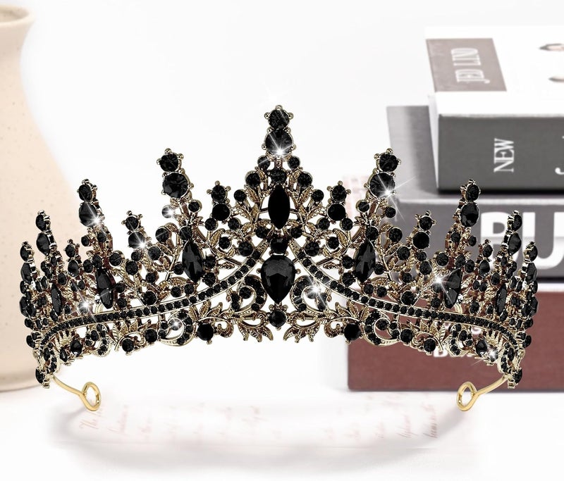 TAROSE Crowns for Women, Queen Crystal Gold Silver Tiaras with White Rhinestone and Combs, Goddess Crown for Wedding Bride Birthday Princess Bridal Shower Hair Accessories for Women - Image 3